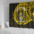 Personalized Richmond Tigers Polynesian Shower Curtain Tribal Chest and Sleeve Tattoo Heritage Warrior