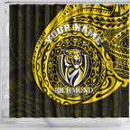 Personalized Richmond Tigers Polynesian Shower Curtain Tribal Chest and Sleeve Tattoo Heritage Warrior