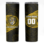 Personalized Richmond Tigers Polynesian Skinny Tumbler Tribal Chest and Sleeve Tattoo Heritage Warrior