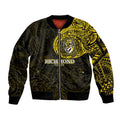Personalized Richmond Tigers Polynesian Sleeve Zip Bomber Jacket Tribal Chest and Sleeve Tattoo Heritage Warrior