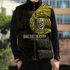 Personalized Richmond Tigers Polynesian Sleeveless Puffer Jacket Tribal Chest and Sleeve Tattoo Heritage Warrior