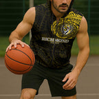 Personalized Richmond Tigers Polynesian Sleeveless Zip Hoodie Tribal Chest and Sleeve Tattoo Heritage Warrior