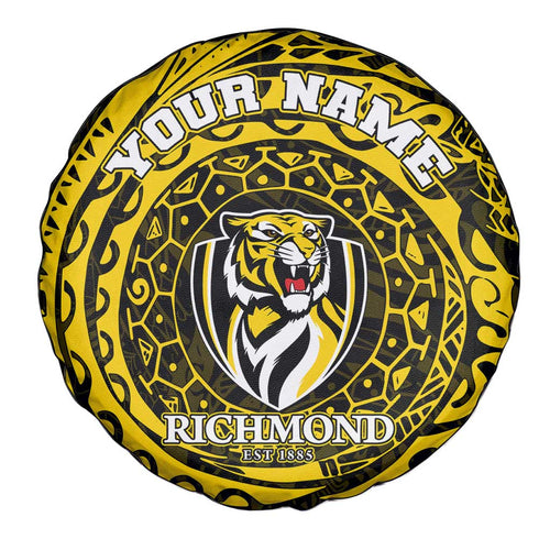 Personalized Richmond Tigers Polynesian Spare Tire Cover Tribal Chest and Sleeve Tattoo Heritage Warrior
