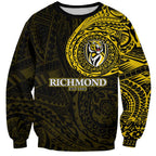 Personalized Richmond Tigers Polynesian Sweatshirt Tribal Chest and Sleeve Tattoo Heritage Warrior