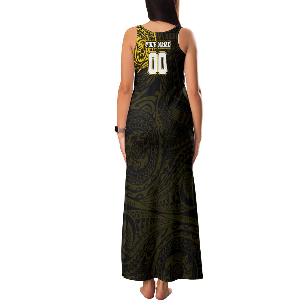 Personalized Richmond Tigers Polynesian Tank Maxi Dress Tribal Chest and Sleeve Tattoo Heritage Warrior