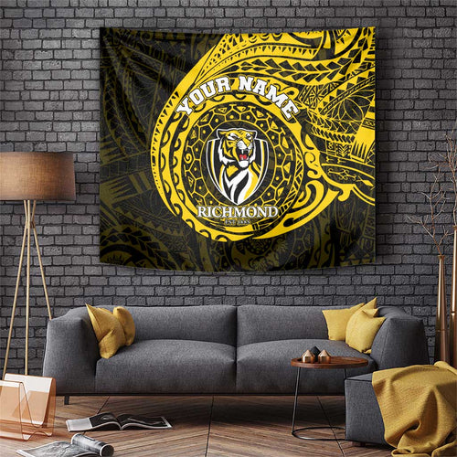Personalized Richmond Tigers Polynesian Tapestry Tribal Chest and Sleeve Tattoo Heritage Warrior