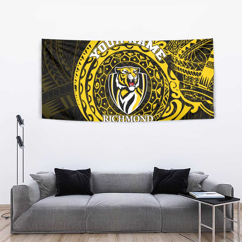 Personalized Richmond Tigers Polynesian Tapestry Tribal Chest and Sleeve Tattoo Heritage Warrior