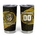 Personalized Richmond Tigers Polynesian Tumbler Cup Tribal Chest and Sleeve Tattoo Heritage Warrior