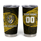 Personalized Richmond Tigers Polynesian Tumbler Cup Tribal Chest and Sleeve Tattoo Heritage Warrior