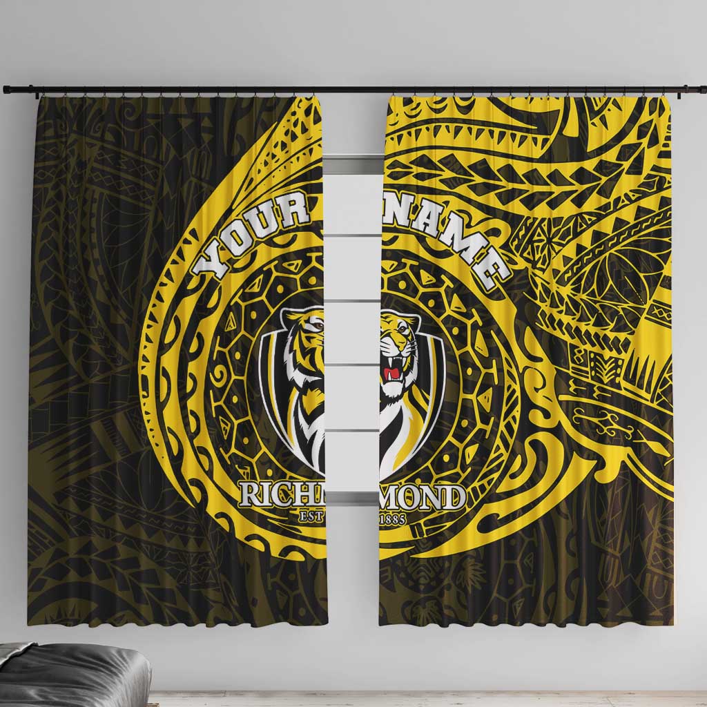 Personalized Richmond Tigers Polynesian Window Curtain Tribal Chest and Sleeve Tattoo Heritage Warrior