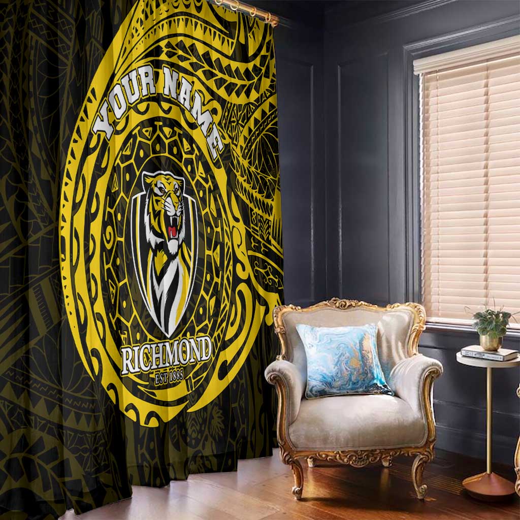 Personalized Richmond Tigers Polynesian Window Curtain Tribal Chest and Sleeve Tattoo Heritage Warrior