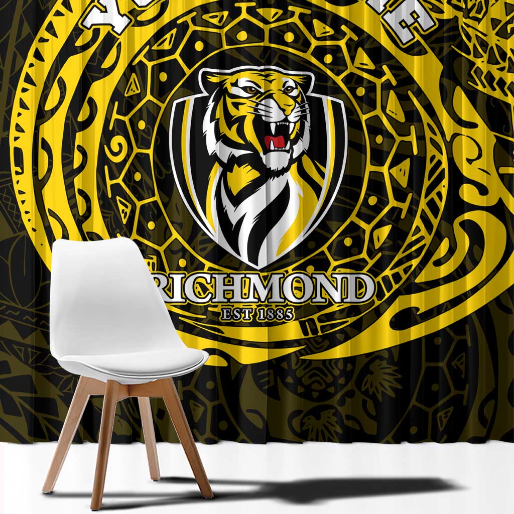 Personalized Richmond Tigers Polynesian Window Curtain Tribal Chest and Sleeve Tattoo Heritage Warrior