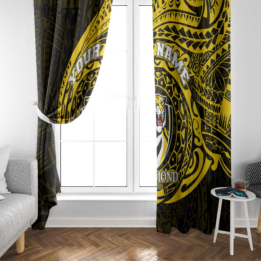 Personalized Richmond Tigers Polynesian Window Curtain Tribal Chest and Sleeve Tattoo Heritage Warrior