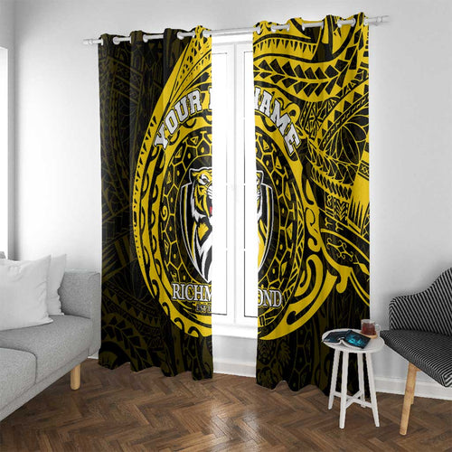 Personalized Richmond Tigers Polynesian Window Curtain Tribal Chest and Sleeve Tattoo Heritage Warrior