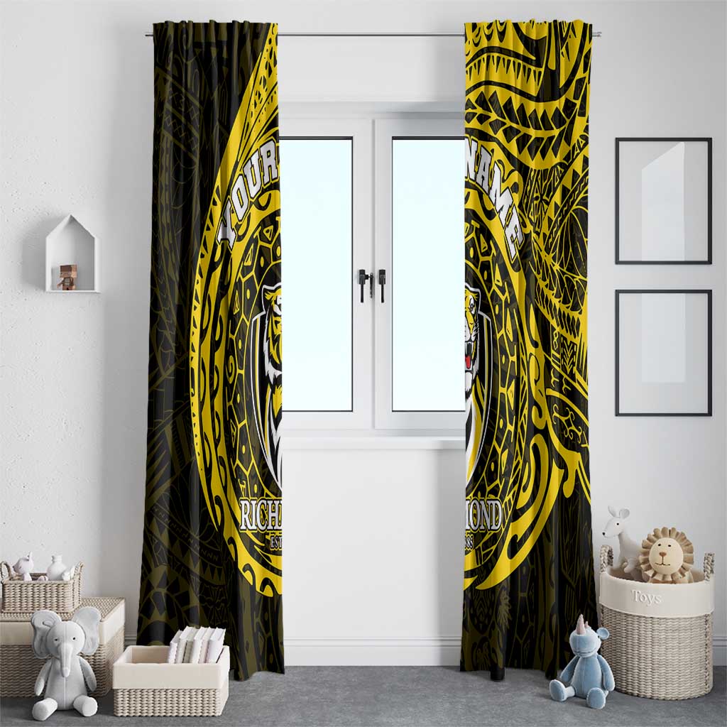 Personalized Richmond Tigers Polynesian Window Curtain Tribal Chest and Sleeve Tattoo Heritage Warrior