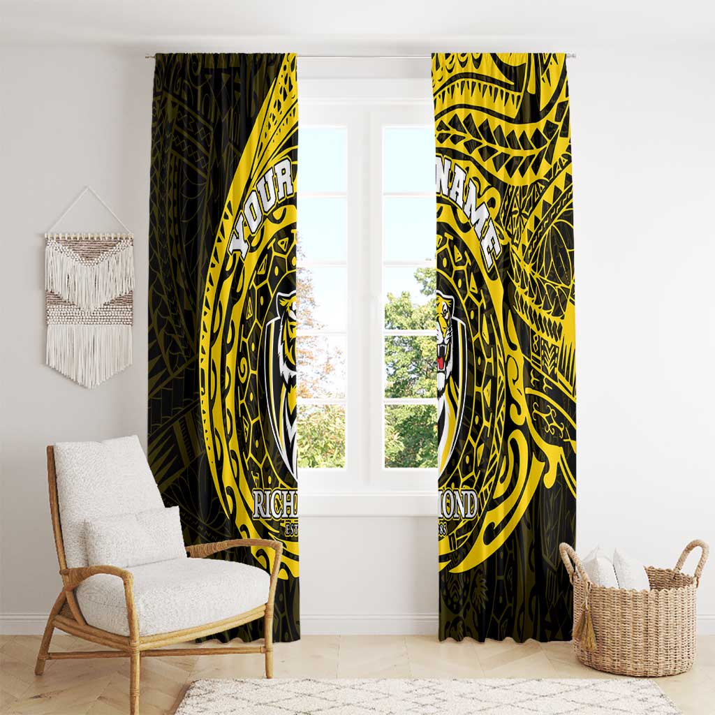 Personalized Richmond Tigers Polynesian Window Curtain Tribal Chest and Sleeve Tattoo Heritage Warrior