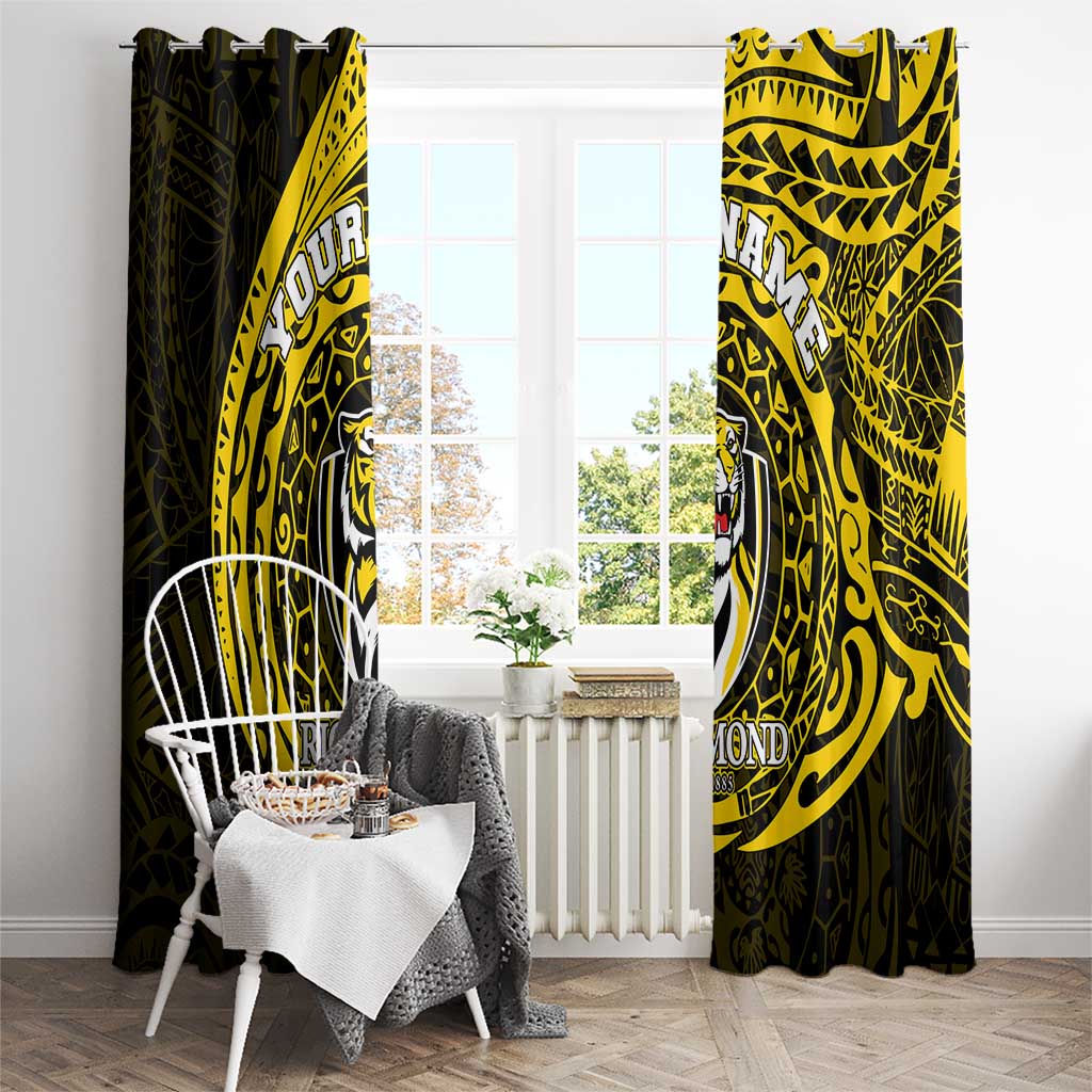 Personalized Richmond Tigers Polynesian Window Curtain Tribal Chest and Sleeve Tattoo Heritage Warrior