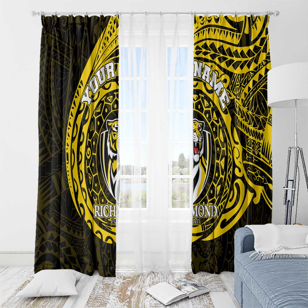 Personalized Richmond Tigers Polynesian Window Curtain Tribal Chest and Sleeve Tattoo Heritage Warrior