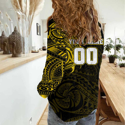 Personalized Richmond Tigers Polynesian Women Casual Shirt Tribal Chest and Sleeve Tattoo Heritage Warrior