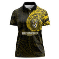 Personalized Richmond Tigers Polynesian Women Polo Shirt Tribal Chest and Sleeve Tattoo Heritage Warrior
