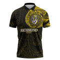 Personalized Richmond Tigers Polynesian Zipper Polo Shirt Tribal Chest and Sleeve Tattoo Heritage Warrior
