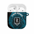 Personalized Port Adelaide Power Polynesian AirPods Case Tribal Chest and Sleeve Tattoo Heritage Warrior