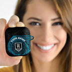 Personalized Port Adelaide Power Polynesian AirPods Case Tribal Chest and Sleeve Tattoo Heritage Warrior