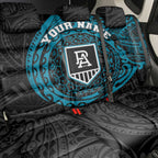Personalized Port Adelaide Power Polynesian Back Car Seat Cover Tribal Chest and Sleeve Tattoo Heritage Warrior