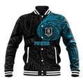 Personalized Port Adelaide Power Polynesian Baseball Jacket Tribal Chest and Sleeve Tattoo Heritage Warrior