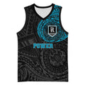 Personalized Port Adelaide Power Polynesian Basketball Jersey Tribal Chest and Sleeve Tattoo Heritage Warrior