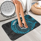 Personalized Port Adelaide Power Polynesian Bathroom Set Tribal Chest and Sleeve Tattoo Heritage Warrior