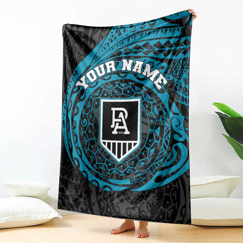 Personalized Port Adelaide Power Polynesian Blanket Tribal Chest and Sleeve Tattoo Heritage Warrior