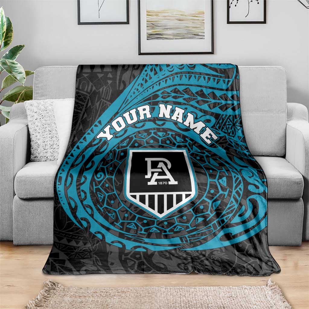 Personalized Port Adelaide Power Polynesian Blanket Tribal Chest and Sleeve Tattoo Heritage Warrior