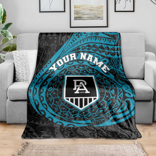Personalized Port Adelaide Power Polynesian Blanket Tribal Chest and Sleeve Tattoo Heritage Warrior