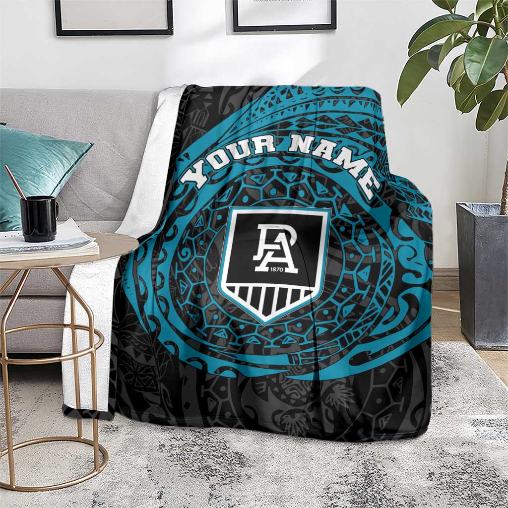Personalized Port Adelaide Power Polynesian Blanket Tribal Chest and Sleeve Tattoo Heritage Warrior