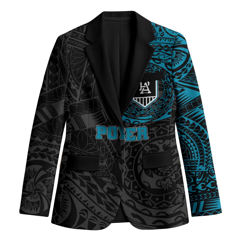 Personalized Port Adelaide Power Polynesian Blazer Tribal Chest and Sleeve Tattoo Heritage Warrior