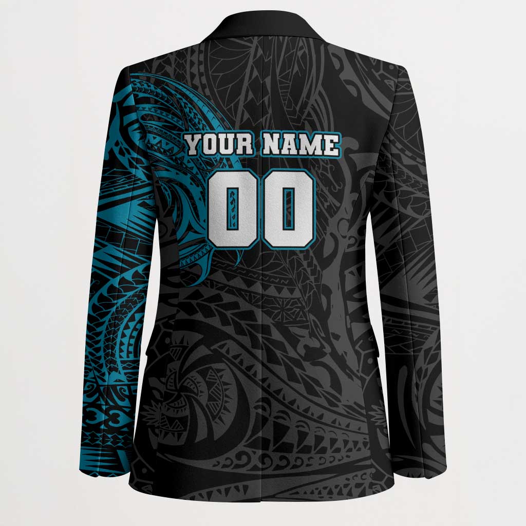 Personalized Port Adelaide Power Polynesian Blazer Tribal Chest and Sleeve Tattoo Heritage Warrior