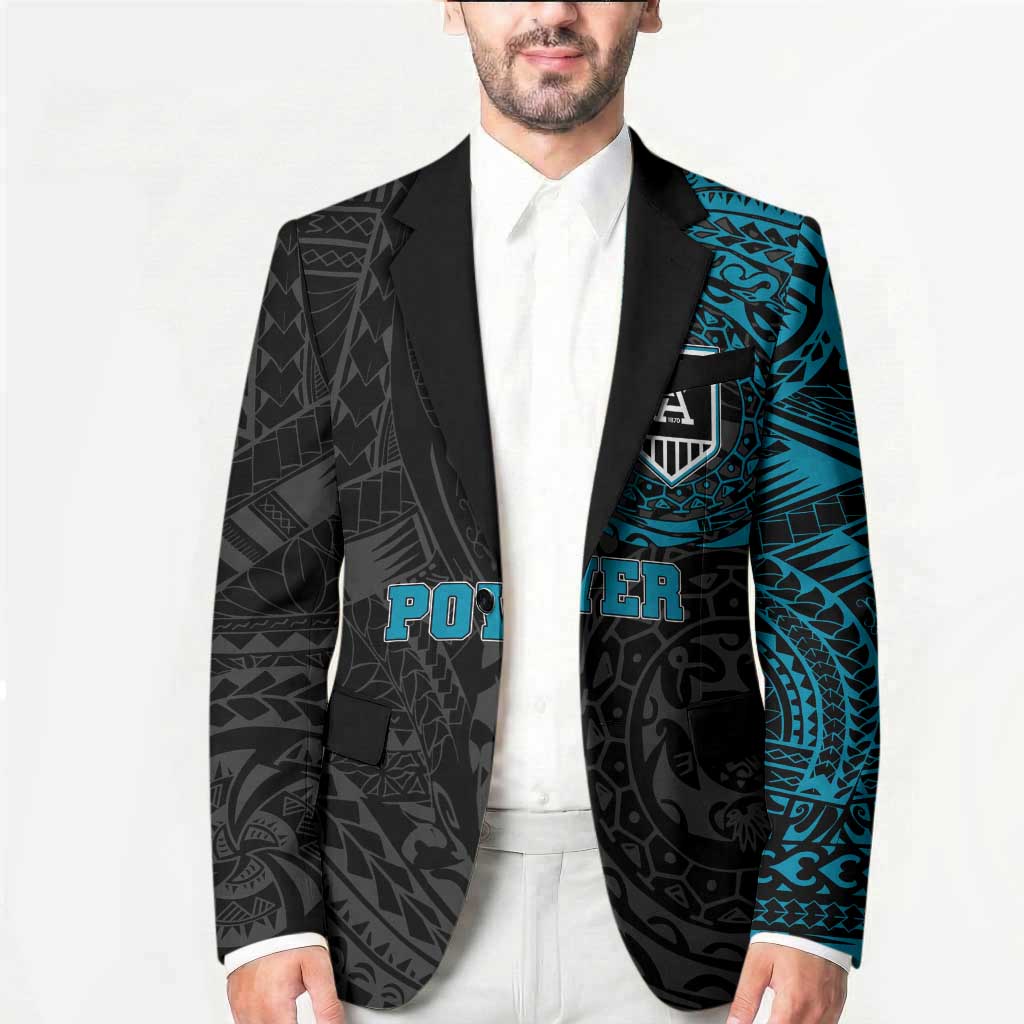 Personalized Port Adelaide Power Polynesian Blazer Tribal Chest and Sleeve Tattoo Heritage Warrior