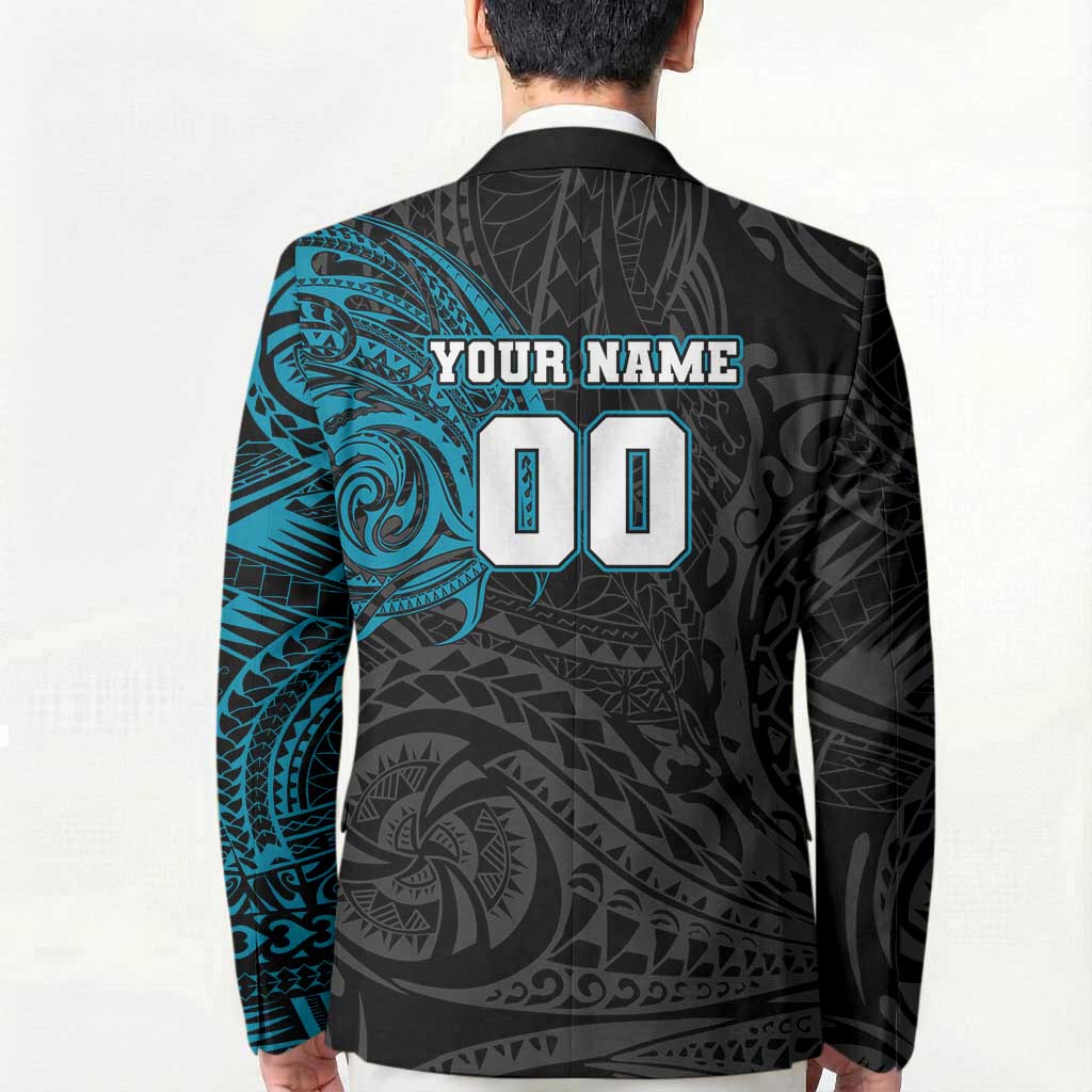 Personalized Port Adelaide Power Polynesian Blazer Tribal Chest and Sleeve Tattoo Heritage Warrior