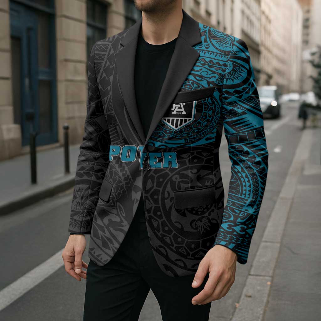 Personalized Port Adelaide Power Polynesian Blazer Tribal Chest and Sleeve Tattoo Heritage Warrior
