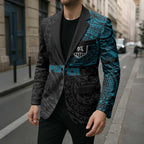Personalized Port Adelaide Power Polynesian Blazer Tribal Chest and Sleeve Tattoo Heritage Warrior