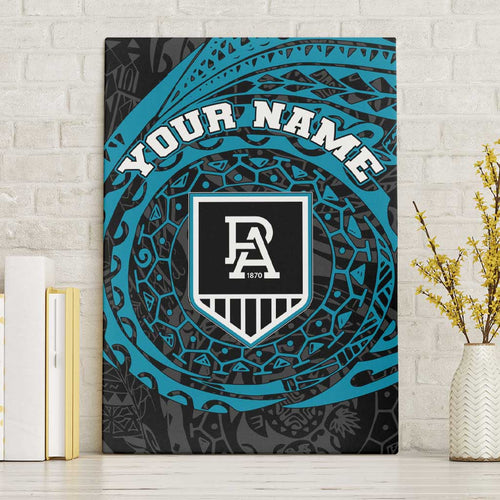 Personalized Port Adelaide Power Polynesian Canvas Wall Art Tribal Chest and Sleeve Tattoo Heritage Warrior