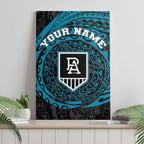 Personalized Port Adelaide Power Polynesian Canvas Wall Art Tribal Chest and Sleeve Tattoo Heritage Warrior