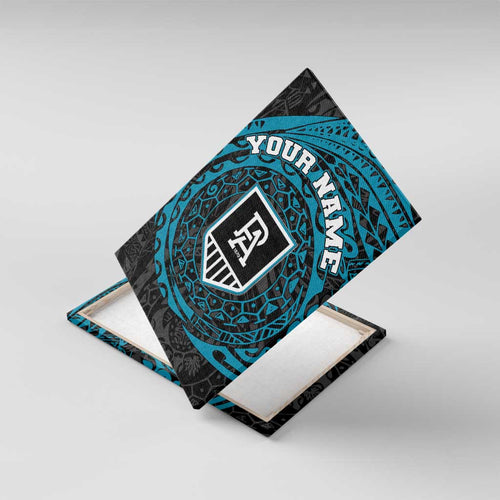 Personalized Port Adelaide Power Polynesian Canvas Wall Art Tribal Chest and Sleeve Tattoo Heritage Warrior