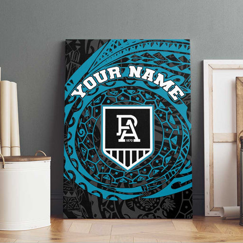 Personalized Port Adelaide Power Polynesian Canvas Wall Art Tribal Chest and Sleeve Tattoo Heritage Warrior