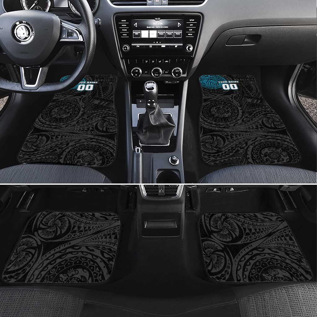 Personalized Port Adelaide Power Polynesian Car Mats Tribal Chest and Sleeve Tattoo Heritage Warrior
