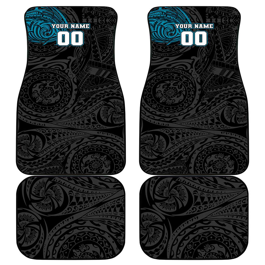 Personalized Port Adelaide Power Polynesian Car Mats Tribal Chest and Sleeve Tattoo Heritage Warrior