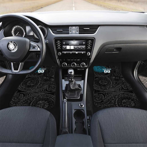 Personalized Port Adelaide Power Polynesian Car Mats Tribal Chest and Sleeve Tattoo Heritage Warrior