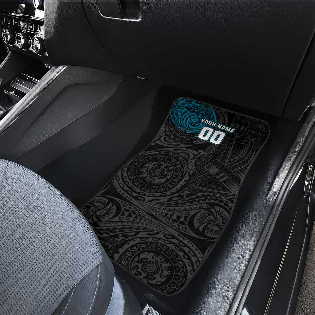 Personalized Port Adelaide Power Polynesian Car Mats Tribal Chest and Sleeve Tattoo Heritage Warrior