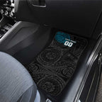 Personalized Port Adelaide Power Polynesian Car Mats Tribal Chest and Sleeve Tattoo Heritage Warrior
